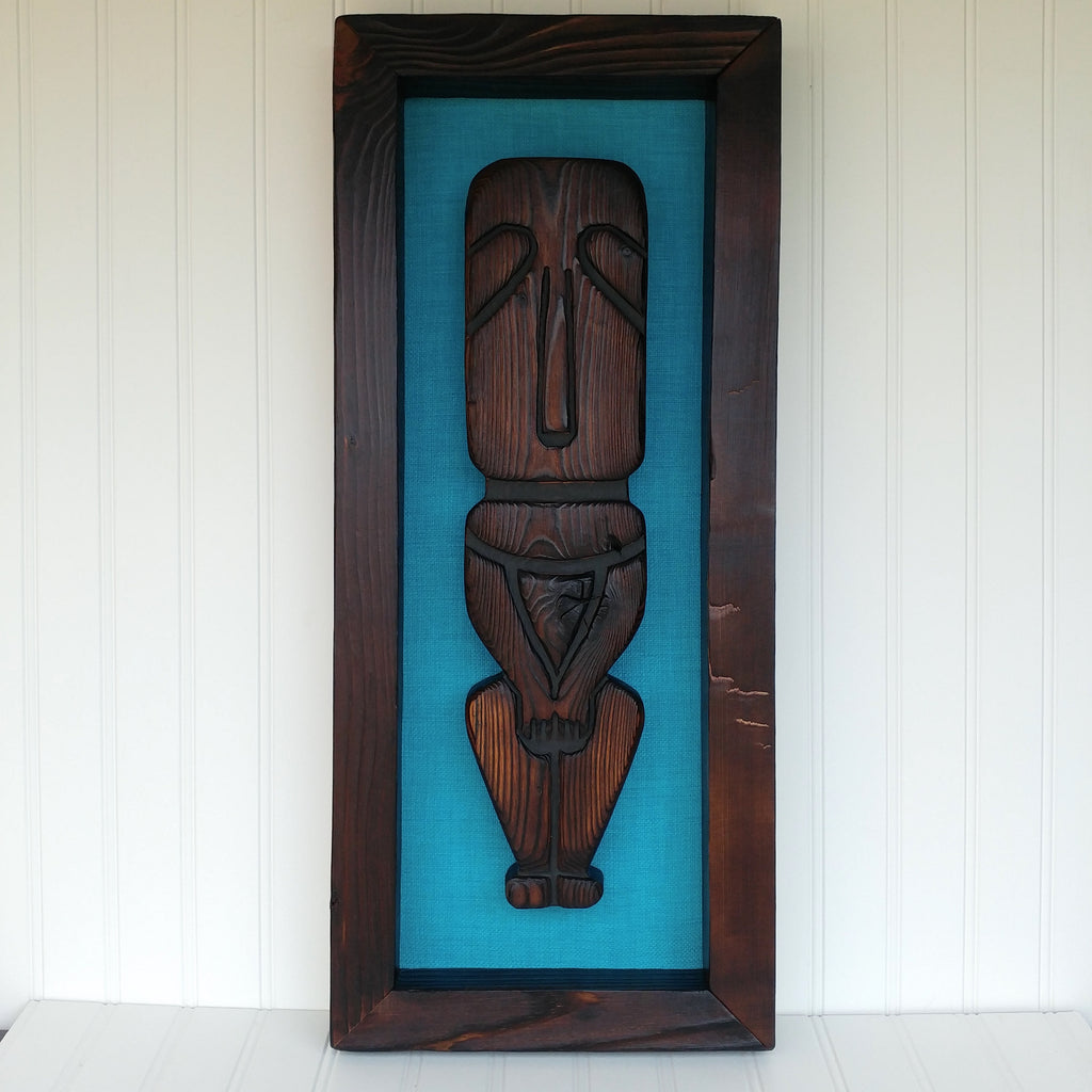 Framed Tonga Lei Tiki - Turquoise