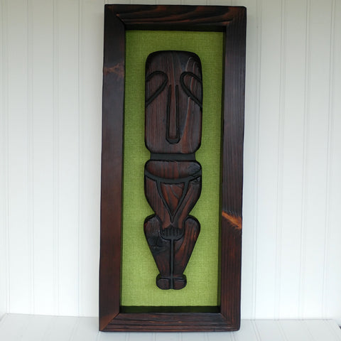 Framed Tonga Lei Tiki - Lime